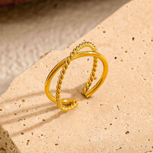 Classic Twist Crossover Stackable Open Ring - Perimade & Co.