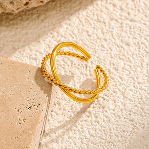 Classic Twist Crossover Stackable Open Ring - Perimade & Co.