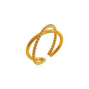 Classic Twist Crossover Stackable Open Ring - Perimade & Co.