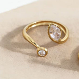 Clear Round Marquise CZ Stacking Open Ring - Perimade & Co.