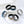 Set of colorful rings on a white background