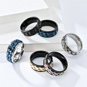 Set of colorful rings on a white background