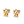 Gold Ferris wheel earrings with colorful gemstones on a white background
