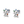 Silver Ferris wheel earrings with colorful gemstones on a white background