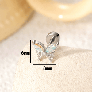 Color Gemstone Butterfly Stud Earrings - Perimade & Co.
