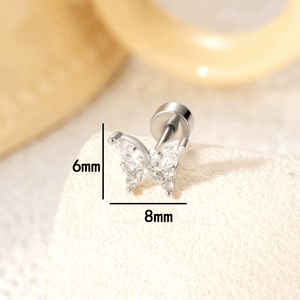 Color Gemstone Butterfly Stud Earrings - Perimade & Co.