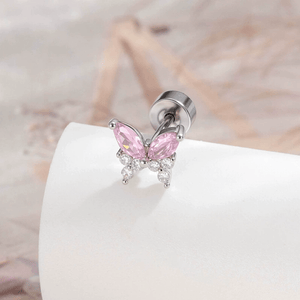 Color Gemstone Butterfly Stud Earrings - Perimade & Co.