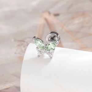 Color Gemstone Butterfly Stud Earrings - Perimade & Co.