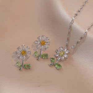 Color Gemstone Flower Pendant Necklace - Perimade & Co.