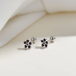 Color Gemstone Flower Screw Back Earrings - Perimade & Co.