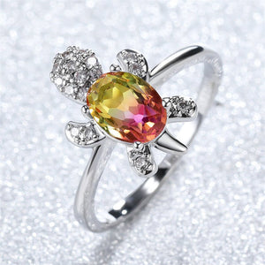 Color Gemstone Sea Turtle Beach Ring - Perimade & Co.