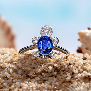 Color Gemstone Sea Turtle Beach Ring - Perimade & Co.