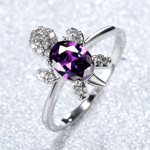 Color Gemstone Sea Turtle Beach Ring - Perimade & Co.