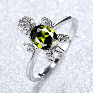 Color Gemstone Sea Turtle Beach Ring - Perimade & Co.