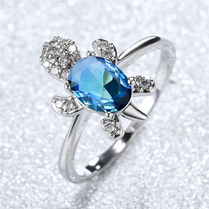 Color Gemstone Sea Turtle Beach Ring - Perimade & Co.