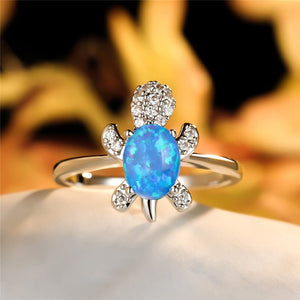 Color Gemstone Sea Turtle Beach Ring - Perimade & Co.