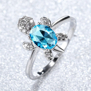Color Gemstone Sea Turtle Beach Ring - Perimade & Co.