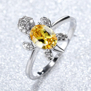 Color Gemstone Sea Turtle Beach Ring - Perimade & Co.