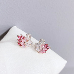 Color Gemstone Swan Bird Statement Earrings - Perimade & Co.