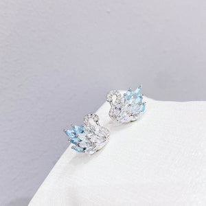 Color Gemstone Swan Bird Statement Earrings - Perimade & Co.