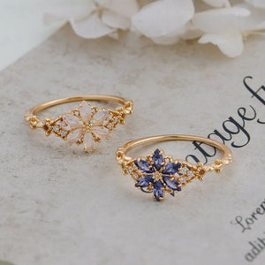 Color Marquise CZ Snowflake Floral Band Ring - Perimade & Co.