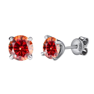 Color Moissanite Flat Back Stud Earrings - Perimade & Co.