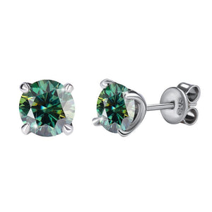 Color Moissanite Flat Back Stud Earrings - Perimade & Co.