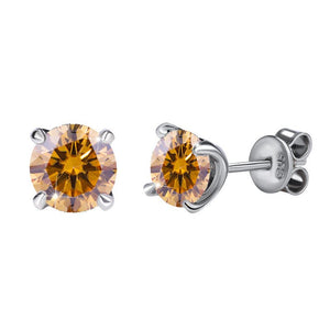 Color Moissanite Flat Back Stud Earrings - Perimade & Co.