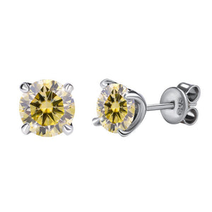 Color Moissanite Flat Back Stud Earrings - Perimade & Co.
