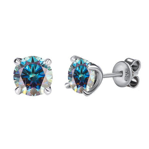 Color Moissanite Flat Back Stud Earrings - Perimade & Co.