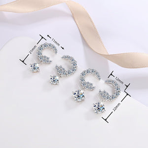 Color Moissanite Moon Star Drop Earrings - Perimade & Co.