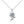 A sterling silver necklace with a sunflower charm featuring a green moissanite gemstone in the center, surrounded by small white accent stones, displayed against a blue background.
