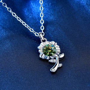 Color Moissanite Sunflower Charm Necklace - Perimade & Co.