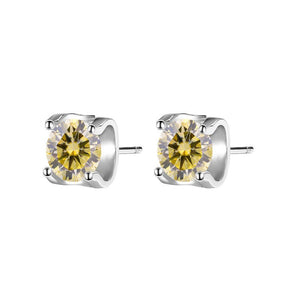 Color Moissanite Wedding Stud Earrings - Perimade & Co.