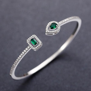 Colorful CZ Geometric Asymmetric Cuff Bracelet - Perimade & Co.
