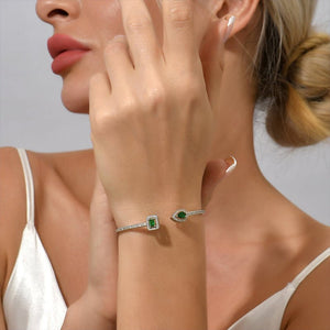 Colorful CZ Geometric Asymmetric Cuff Bracelet - Perimade & Co.