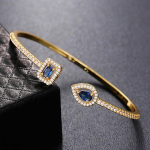 Colorful CZ Geometric Asymmetric Cuff Bracelet - Perimade & Co.
