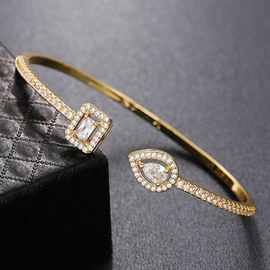 Colorful CZ Geometric Asymmetric Cuff Bracelet - Perimade & Co.