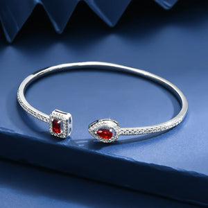 Colorful CZ Geometric Asymmetric Cuff Bracelet - Perimade & Co.