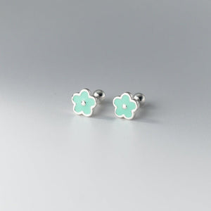 Colorful Enamel Flower Cartilage Stud Earrings - Perimade & Co.