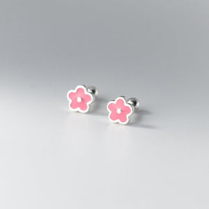 Colorful Enamel Flower Cartilage Stud Earrings - Perimade & Co.