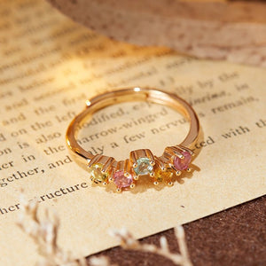 Colorful Gemstone Cluster Stacking Open Ring - Perimade & Co.