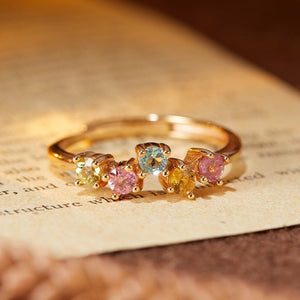 Colorful Gemstone Cluster Stacking Open Ring - Perimade & Co.