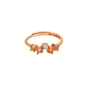 Colorful Gemstone Cluster Stacking Open Ring - Perimade & Co.