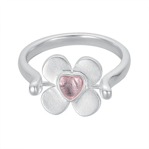 Colorful Heart CZ Reversible Clover Band Ring - Perimade & Co.