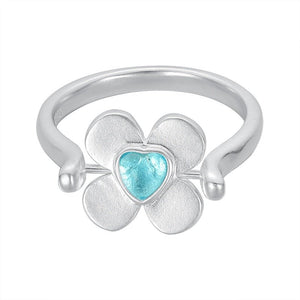 Colorful Heart CZ Reversible Clover Band Ring - Perimade & Co.