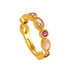 Colorful Multi Shape CZ Stackable Open Ring - Perimade & Co.
