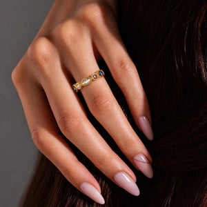 Colorful Multi Shape CZ Stackable Open Ring - Perimade & Co.