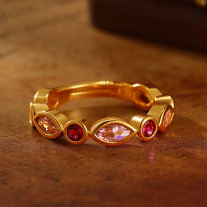 Colorful Multi Shape CZ Stackable Open Ring - Perimade & Co.