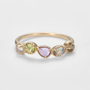 Colorful Multi Shape Five Gemstone Band Ring - Perimade & Co.